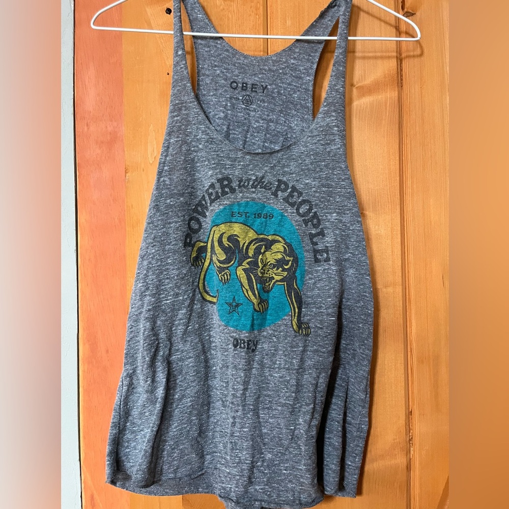Obey Gray Graphic Tank